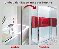 Umbau an nur einem Tag: die alte Wanne wird zur Dusch-Oase Umbau an nur einem Tag: die alte Wanne wird zur Dusch-Oase