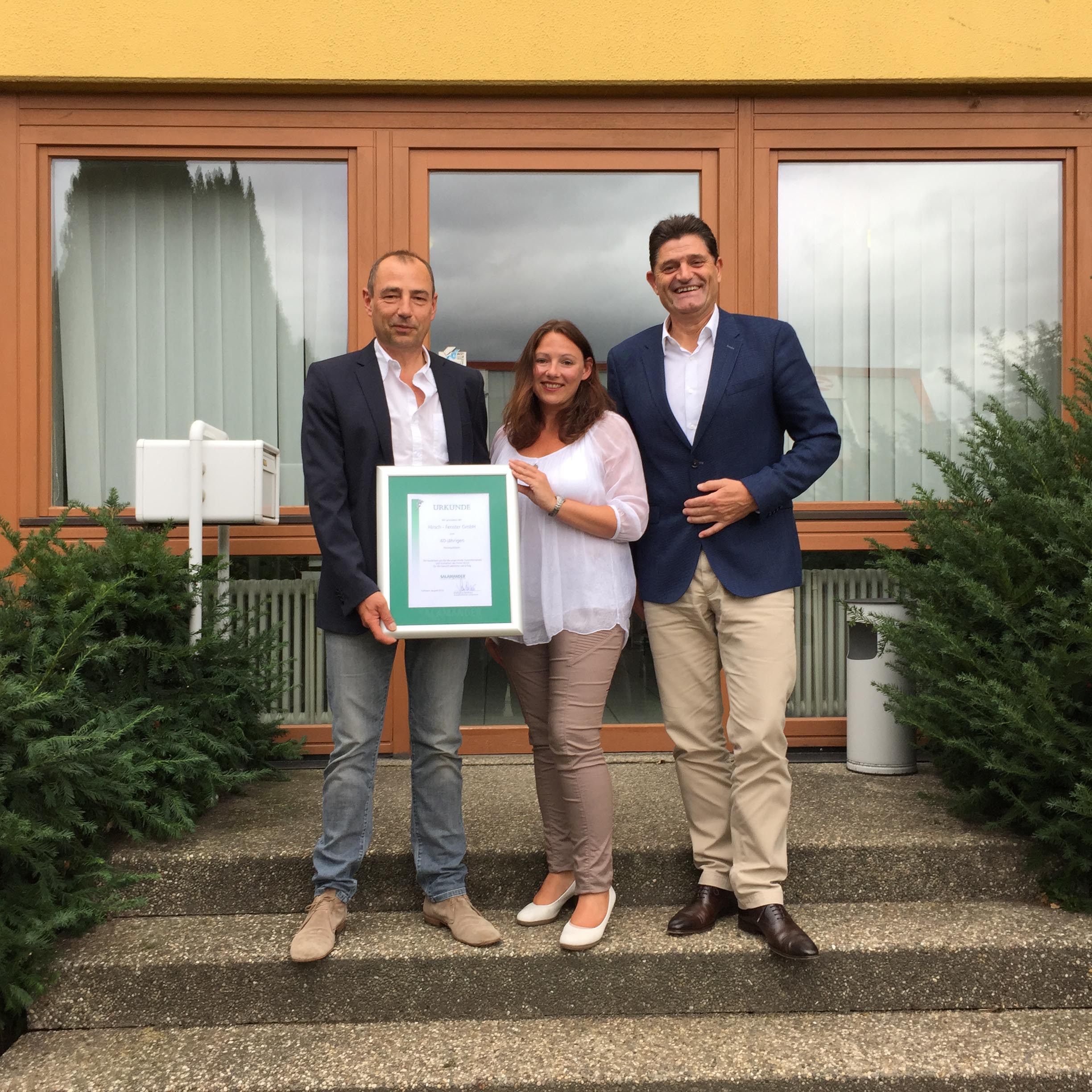 Wolfgang Sandhaus, Geschäftsführender Gesellschafter bei Salamander, gratulierte zum Jubiläum