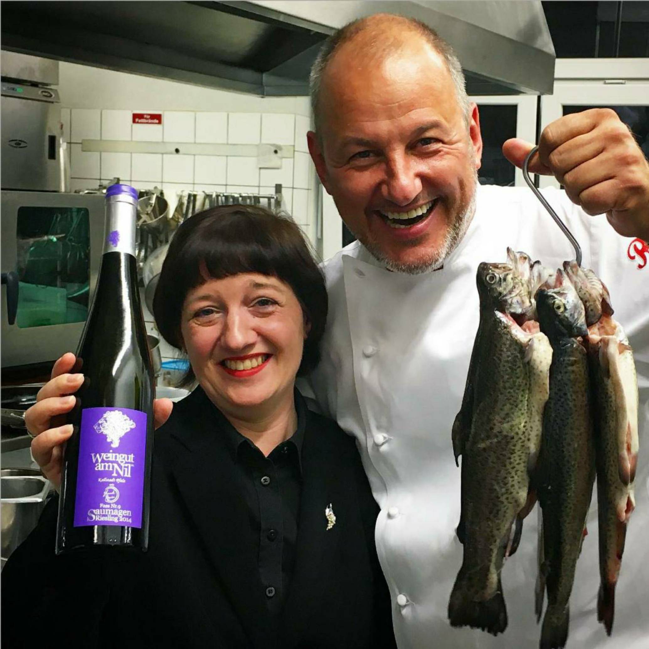 Susanne Spies und Frank Rosin empfehlen Kallstadter Saumagen Riesling Fass No.9 und Estragonforelle Susanne Spies und Frank Rosin empfehlen Kallstadter Saumagen Riesling Fass No.9 und Estragonforelle
