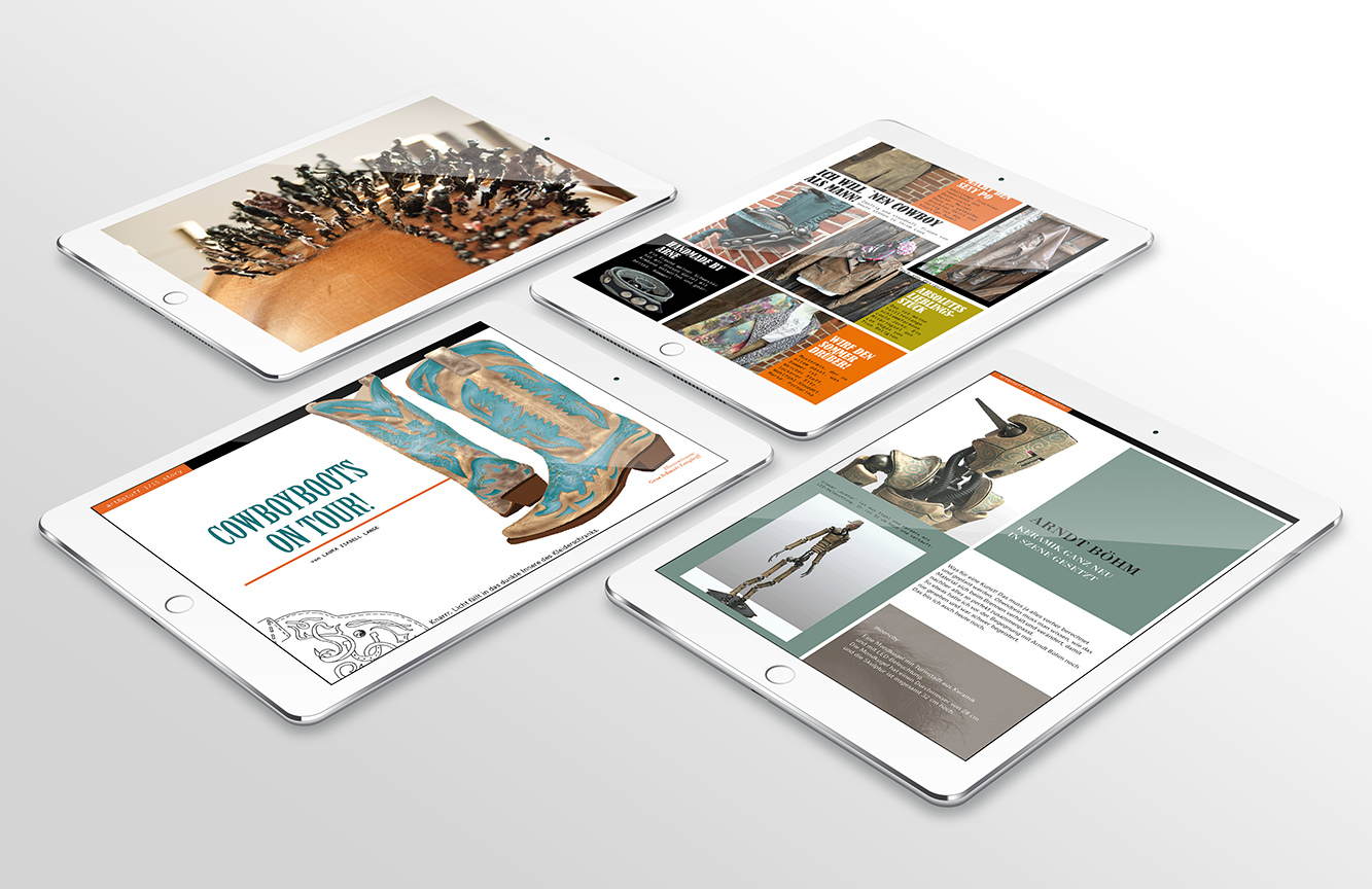 Das E-Magazin art&stuff ist auf dem Tablet in beiden Formaten (hoch und quer) nutzbar. Das E-Magazin art&stuff ist auf dem Tablet in beiden Formaten (hoch und quer) nutzbar.