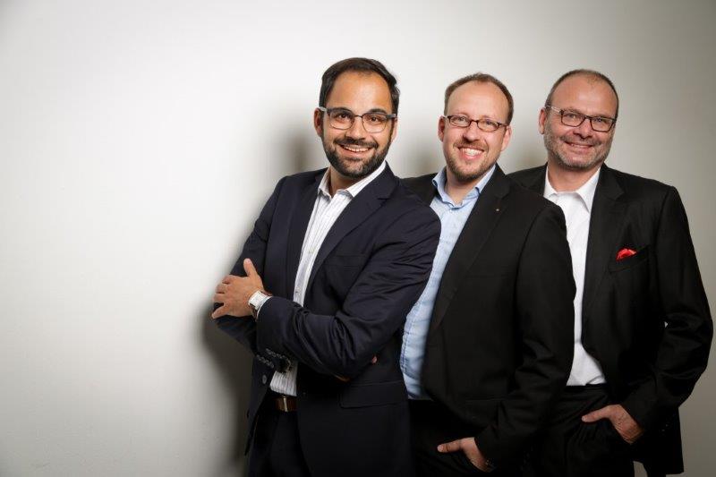 v. l. Mike D. Batra, Dr. Johannes Wamser, Volker Klosowski v. l. Mike D. Batra, Dr. Johannes Wamser, Volker Klosowski