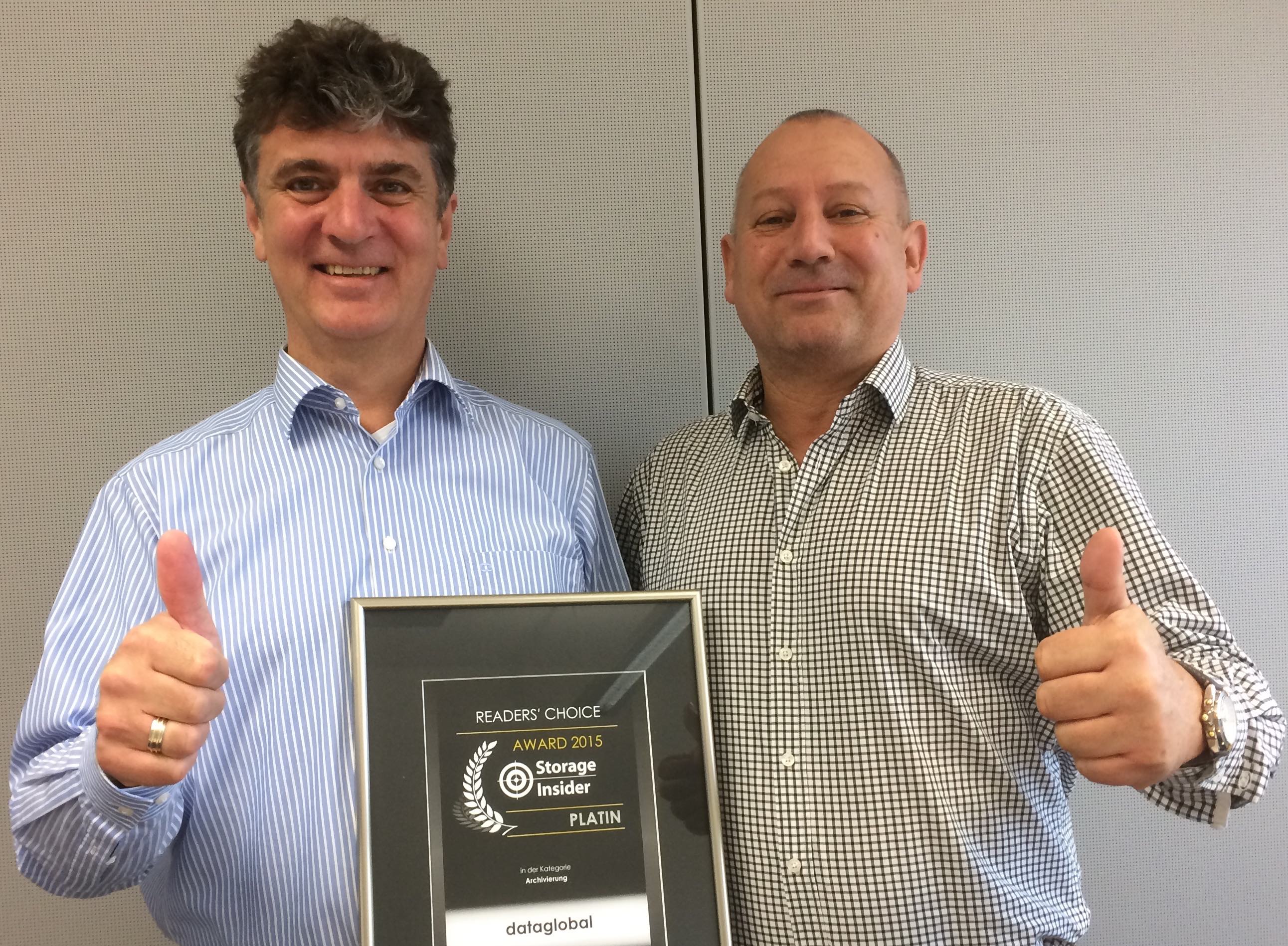Wolfgang Munz (CEO) und Stephan Unser (COO) von dataglobal freuen sich über die Auszeichnung. Wolfgang Munz (CEO) und Stephan Unser (COO) von dataglobal freuen sich über die Auszeichnung.