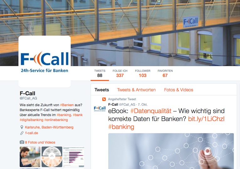 Folgen Sie F-Call auf Twitter unter: https://twitter.com/FCall_AG. Folgen Sie F-Call auf Twitter unter: https://twitter.com/FCall_AG.