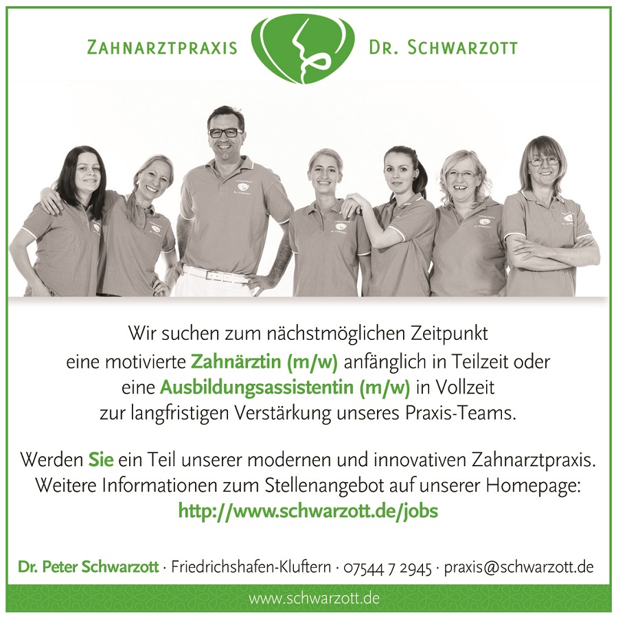 Aktuelle Jobausschreibungen: Angestellte Zahnärztin (m/w)& Ausbildungsassistentin (m/w) Aktuelle Jobausschreibungen: Angestellte Zahnärztin (m/w)& Ausbildungsassistentin (m/w)
