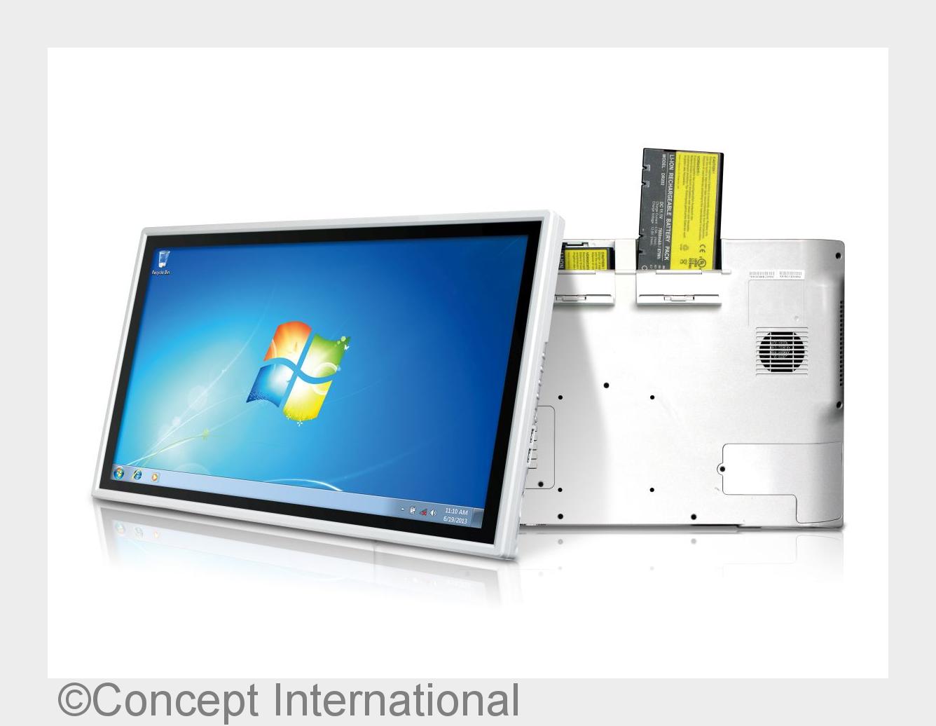 Drei integrierte, hot-swappable Akkus für den PC auf dem Gerätewagen - der DT592 (Bildquelle: Concep Drei integrierte, hot-swappable Akkus für den PC auf dem Gerätewagen - der DT592 (Bildquelle: Concep