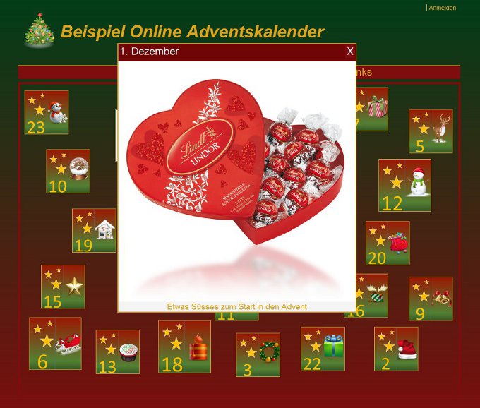 Beispiel Adventskalender Beispiel Adventskalender