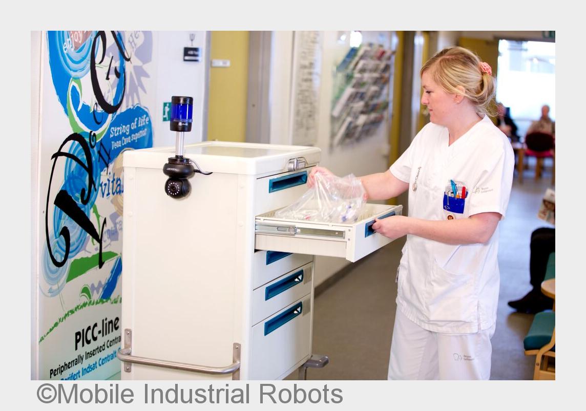 Der Einsatz mobiler Robotik zu Arbeitsentlastung im Krankenhaus (Bildquelle: Mobile Industrial Robot