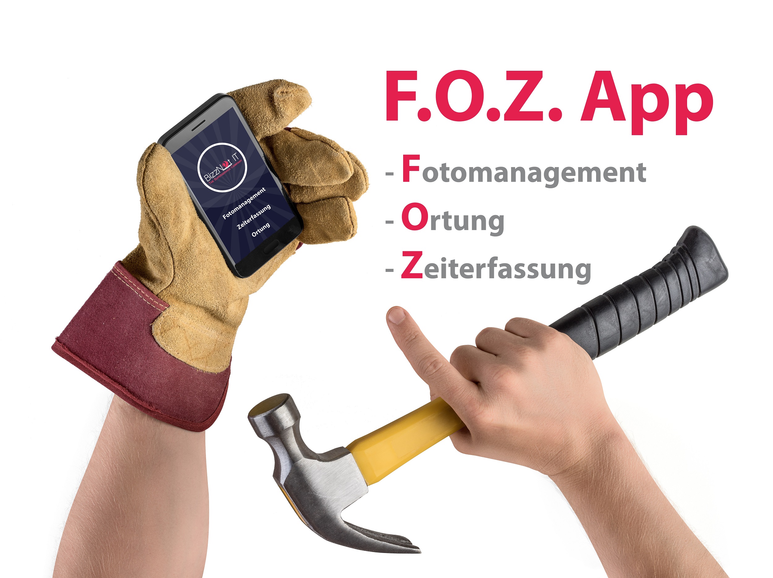 F.O.Z. App - Foto- und Dokumentenmanagement, GPS Ortung, Zeiterfassung am Bau und im Handwerk