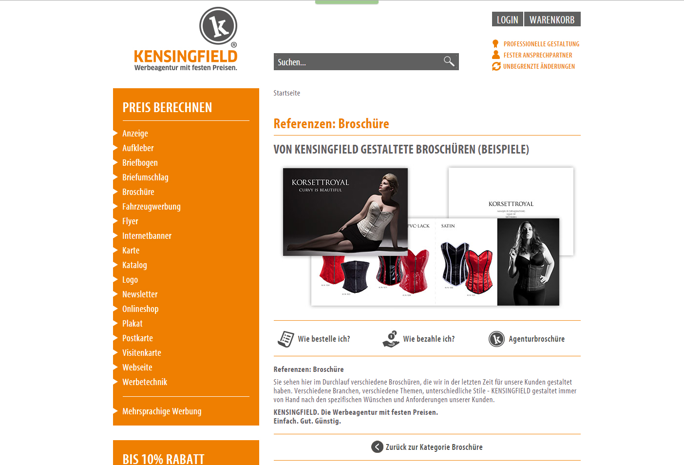 Broschüre gestalten bei der KENSINGFIELD Werbeagentur
