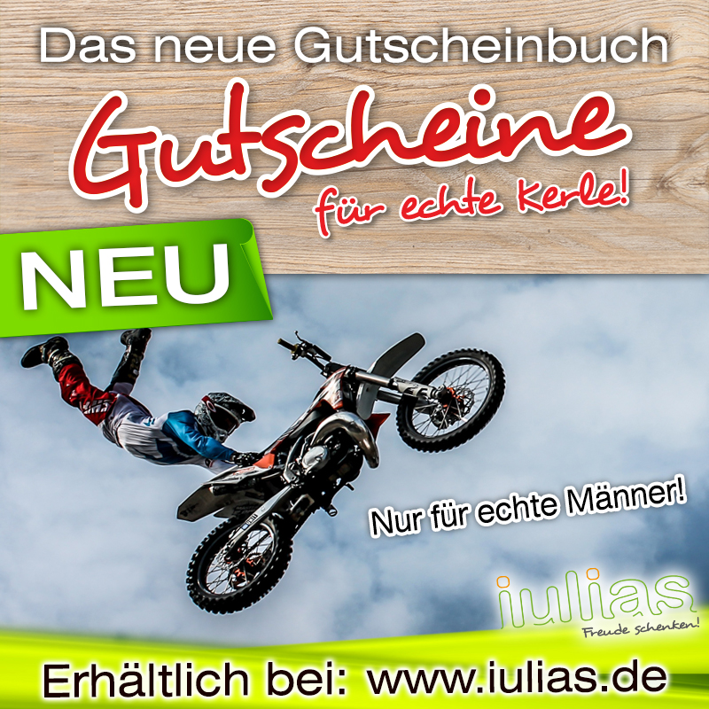 Das Gutscheinbuch für Männer von iulias.de lässt Männerherzen schneller schlagen!
