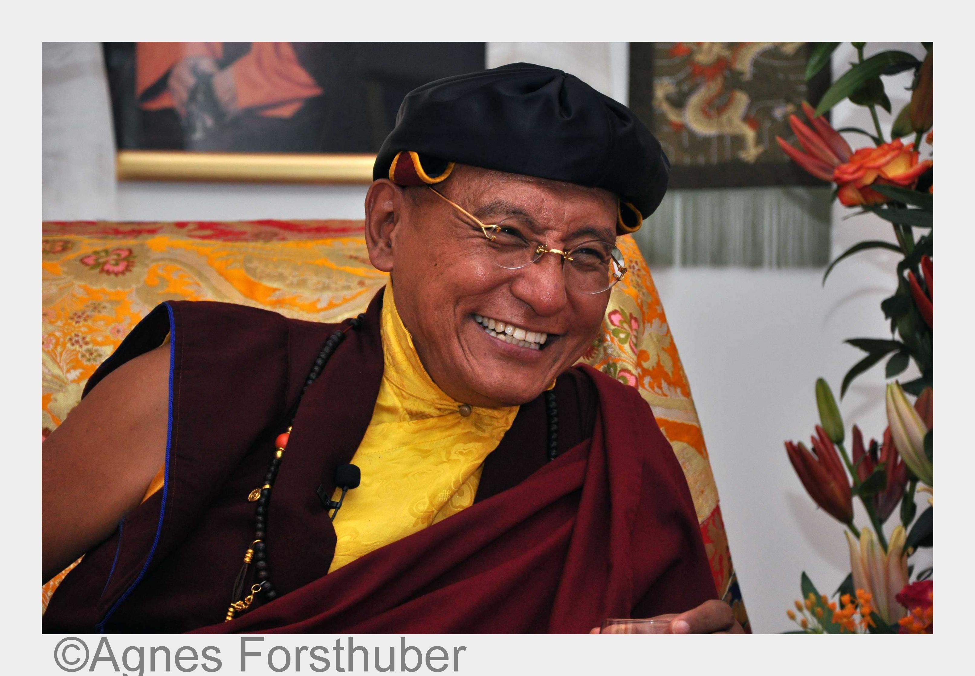 Der 12. Gyalwang Drukpa bei einem Vortrag imÜbersee-Club Hamburg (Bildquelle: Agnes Forsthuber)