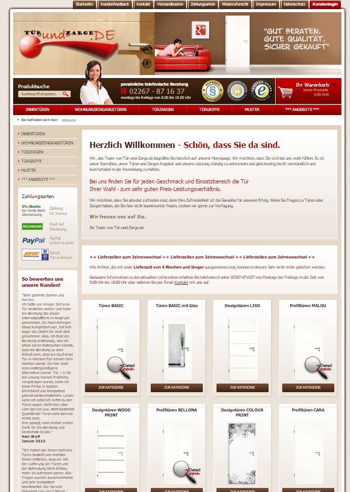 Innentüren und Wohnungstüren einfach online kaufen bei tuer-und-zarge.de
