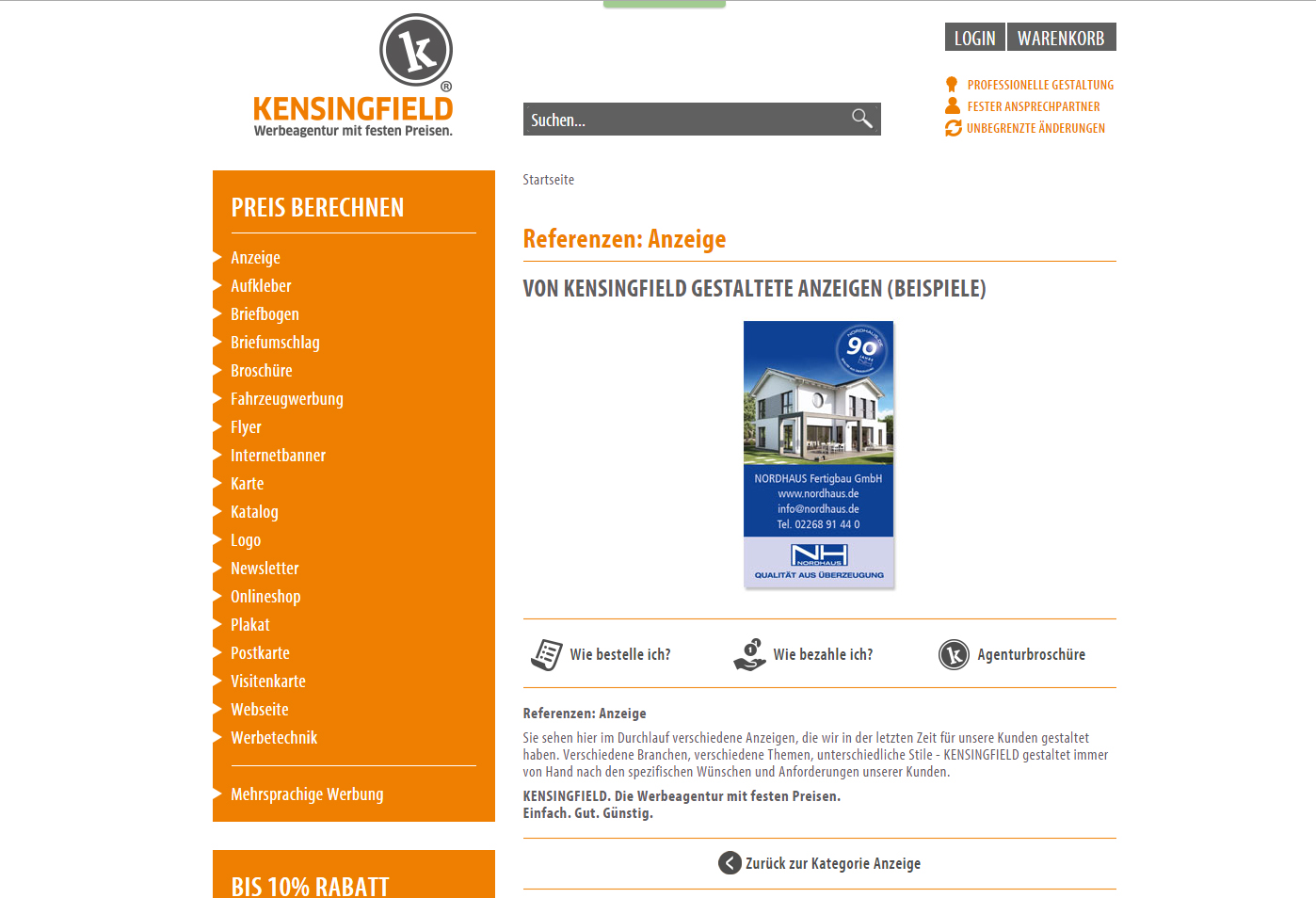Anzeige gestalten bei der KENSINGFIELD Werbeagentur Anzeige gestalten bei der KENSINGFIELD Werbeagentur
