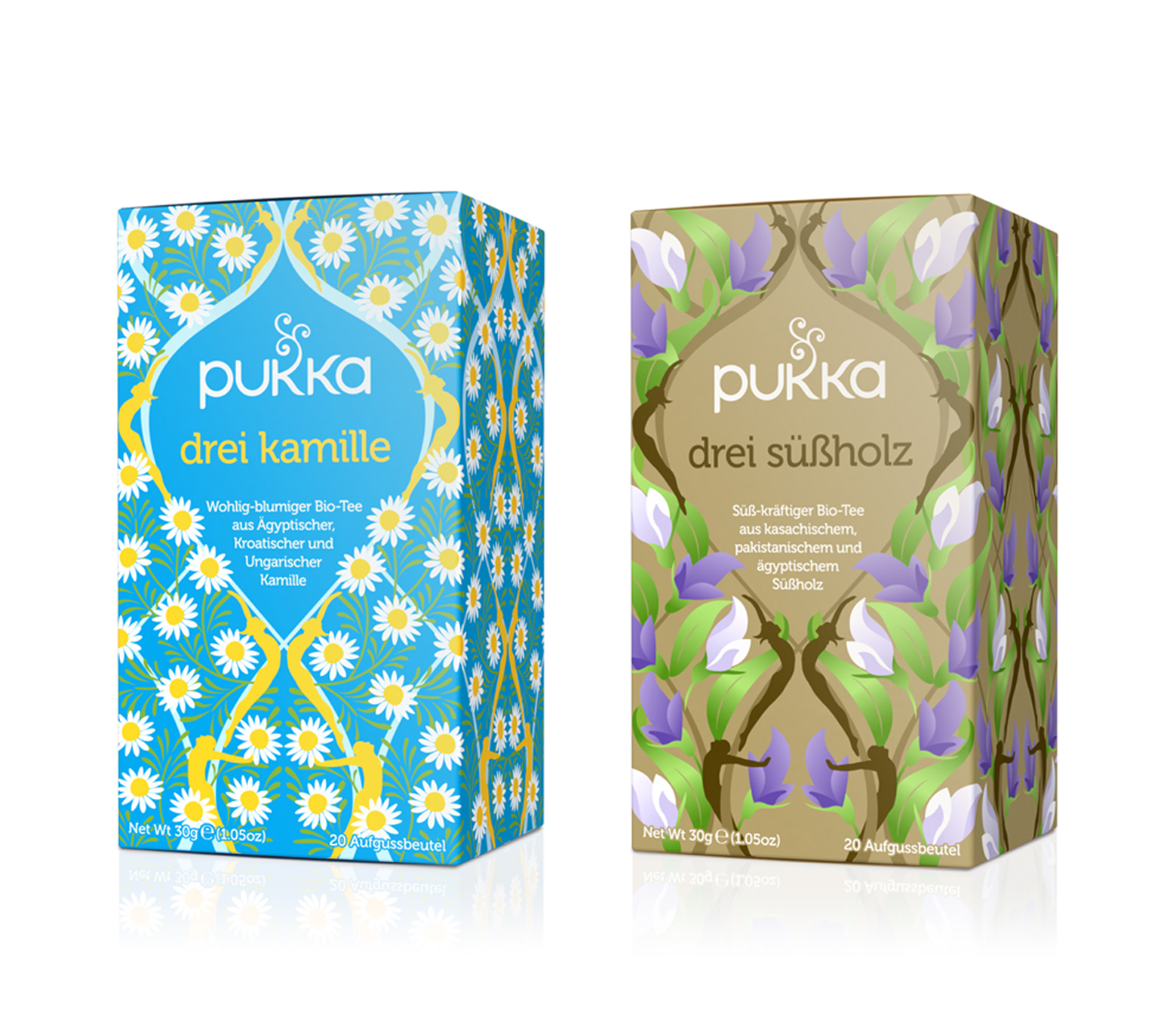 Produktneuheit: Die Sorten Drei Kamille und Drei Süßholz ergänzen das Sortiment von Pukka Herbs.