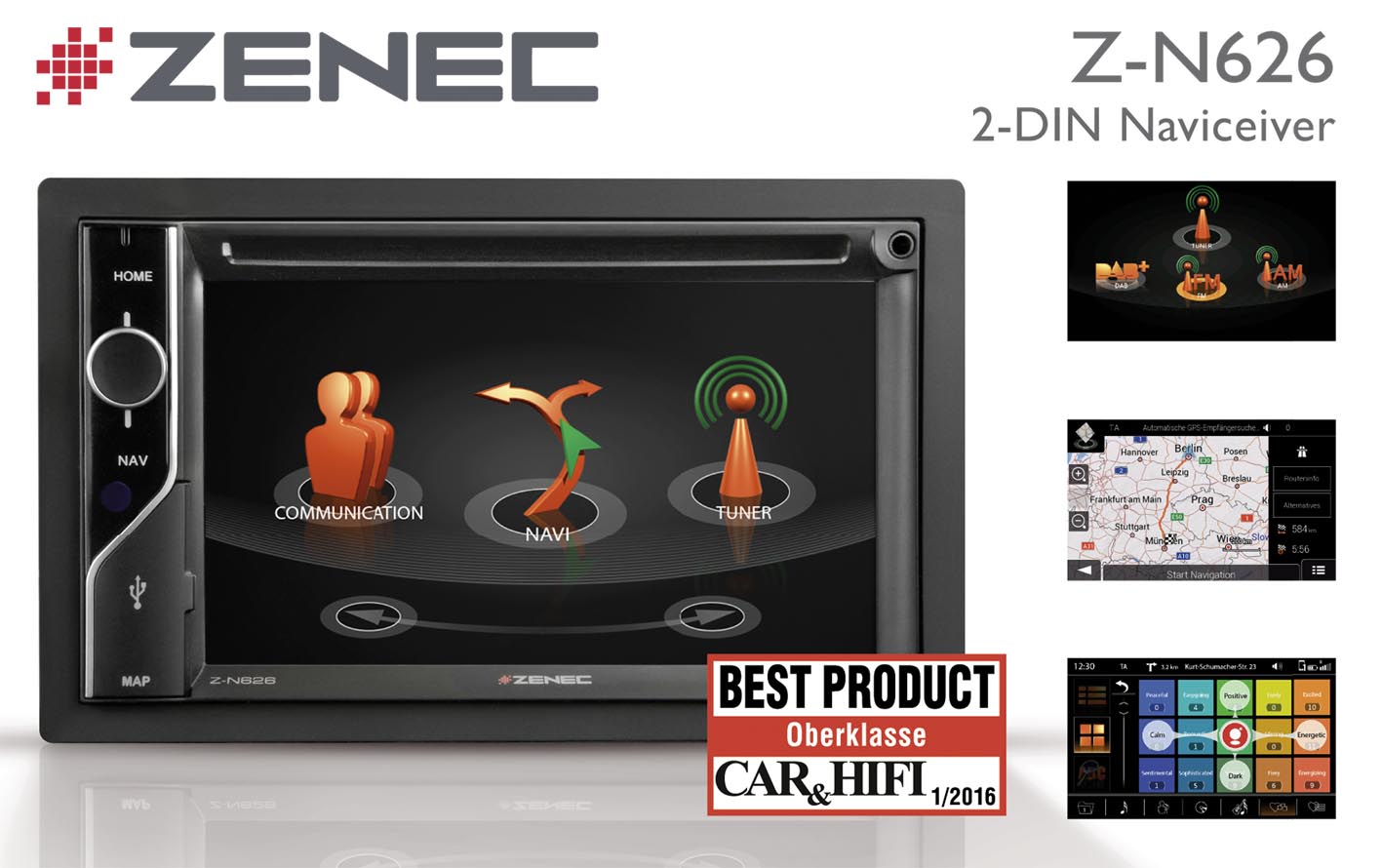 Best Product?Zenecs 2-DIN Multimedia-Navigation Z-N626