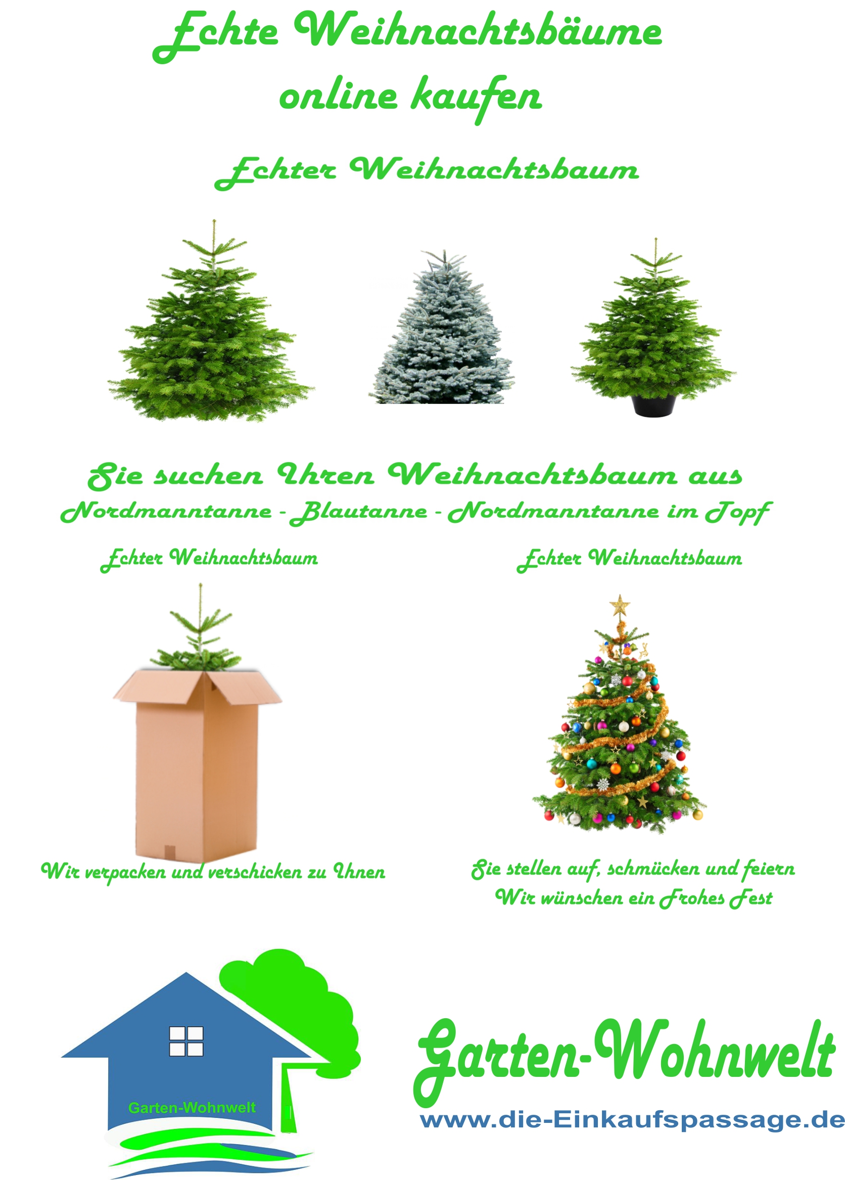 Echte Weihnachtsbäume von Garten-Wohnwelt