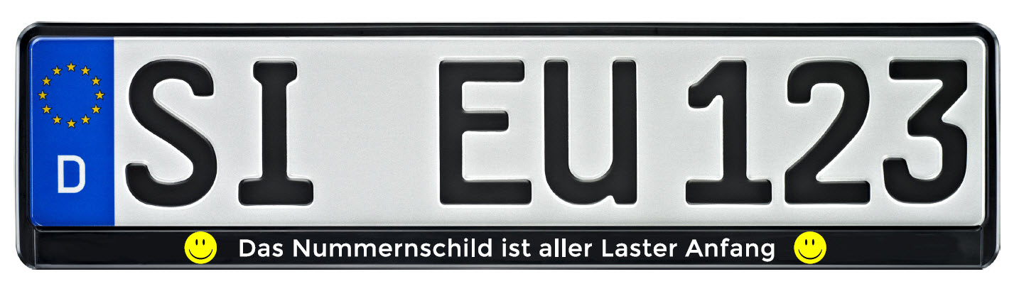 Ein bedruckter Kennzeichenhalter ist dagegen ein optischer Blickfang