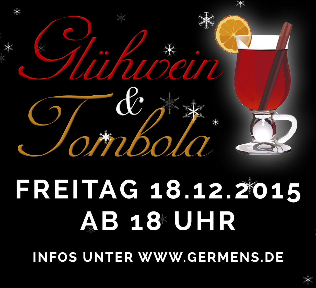 Glühwein und Tombola im GERMENS Store & Lounge am 18. Dezember 2015