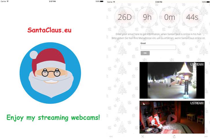 Ansicht der Santa Claus App