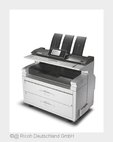 Die Schwarzweiß-Großformat-Multifunktionsdrucker MP W7100SP und MP W8140SP von Ricoh wurden (Bildque Die Schwarzweiß-Großformat-Multifunktionsdrucker MP W7100SP und MP W8140SP von Ricoh wurden (Bildque