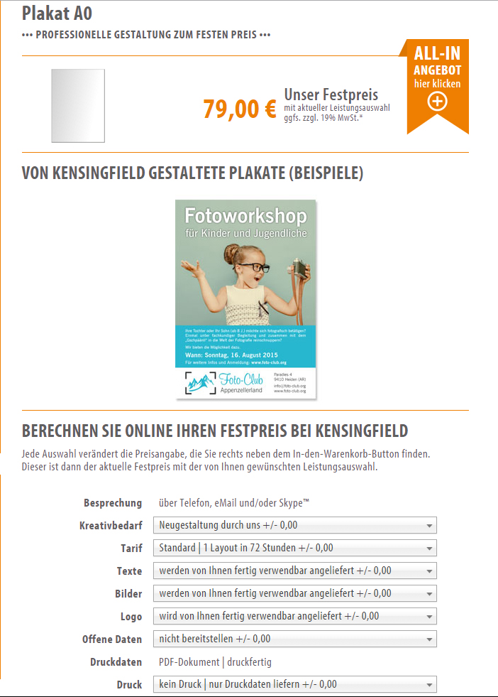 Plakat A0 bei KENSINGFIELD