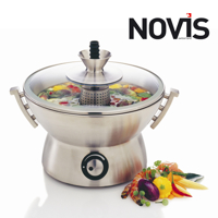 Stilvolles und gesundes Kochvergnügen am Tisch mit dem Gourmettopf von NOVIS