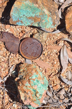 Malachit Kupfermineralisierung, Altona Mining, Australien Malachit Kupfermineralisierung, Altona Mining, Australien