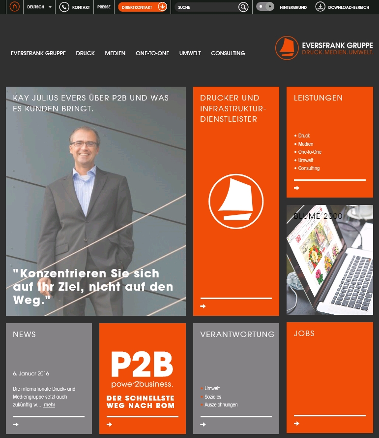 Neue Website der Eversfrank Gruppe