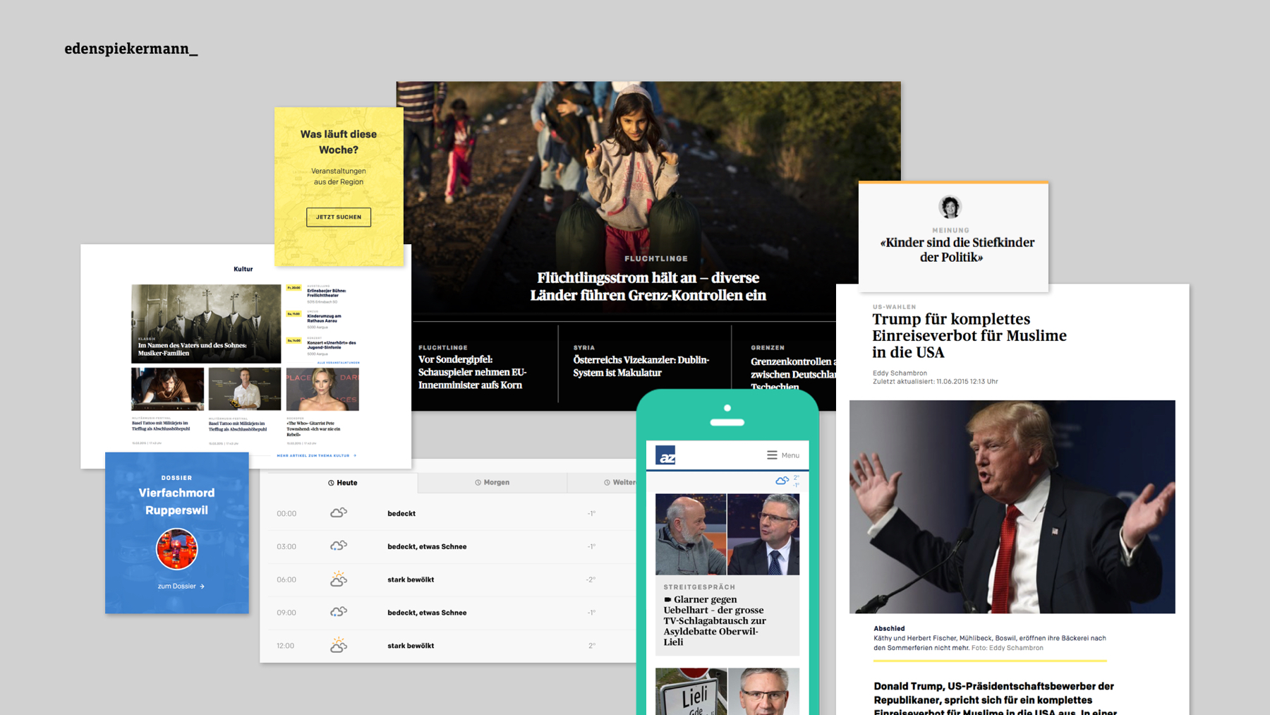 Screenshots der Newsportale des az nordwestschweiz netz Screenshots der Newsportale des az nordwestschweiz netz