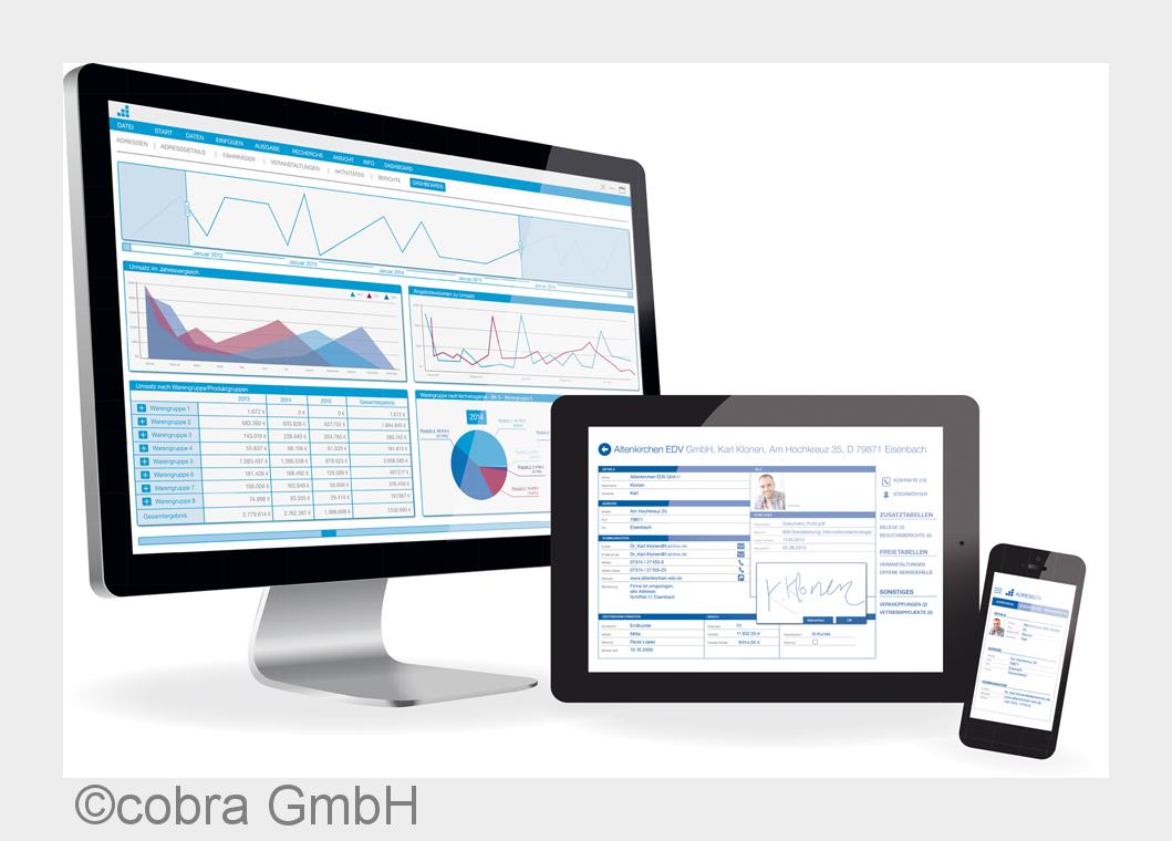cobra CRM-Lösungen: Flexibler Einsatzüberall, jederzeit und geräteunabhängig. (Bildquelle: cobra Gmb cobra CRM-Lösungen: Flexibler Einsatzüberall, jederzeit und geräteunabhängig. (Bildquelle: cobra Gmb