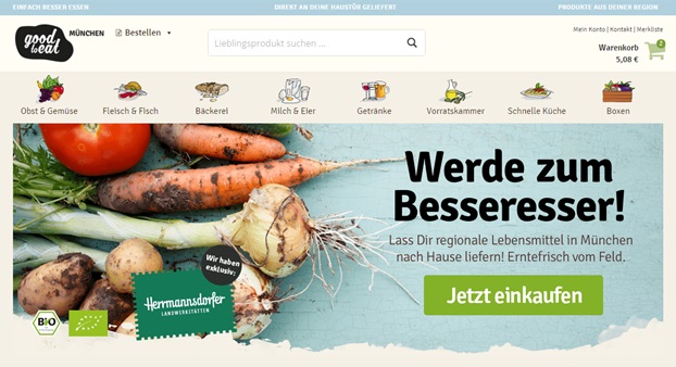 Online Bio-Lebensmittel bestellen ist jetzt noch einfacher.