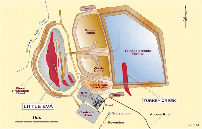 Altona Mining, Minenplan für Little Eva, Queensland, Australien Altona Mining, Minenplan für Little Eva, Queensland, Australien