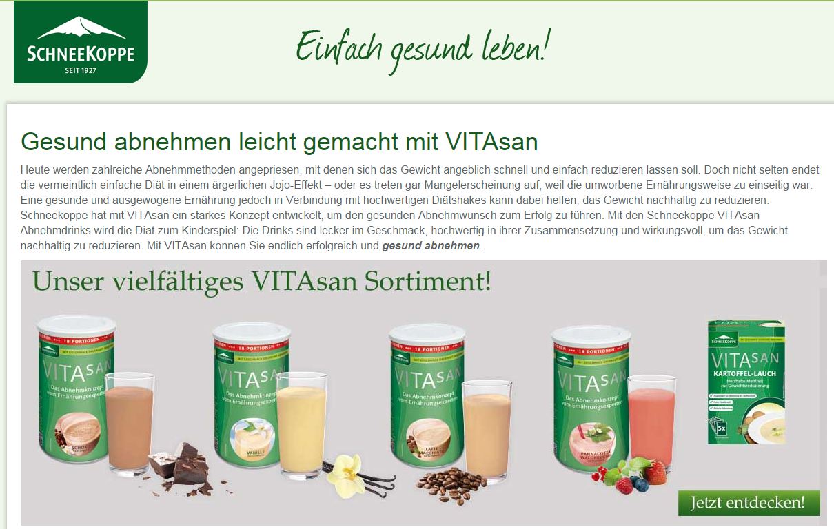 Schneekoppe, Vitasan, abnehmen, Diät,