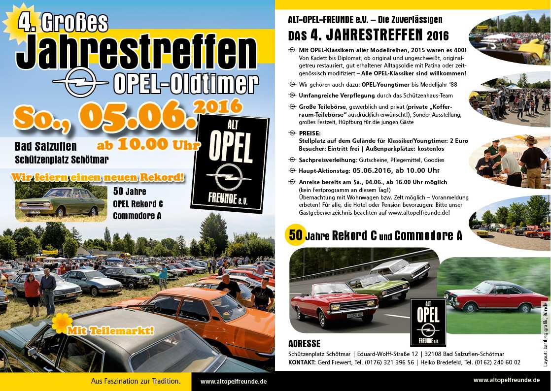 Alt Opel Freunde e.V. - Großes Jahrestreffen 2016 mit Alt Opel Freunde e.V. - Großes Jahrestreffen 2016 mit