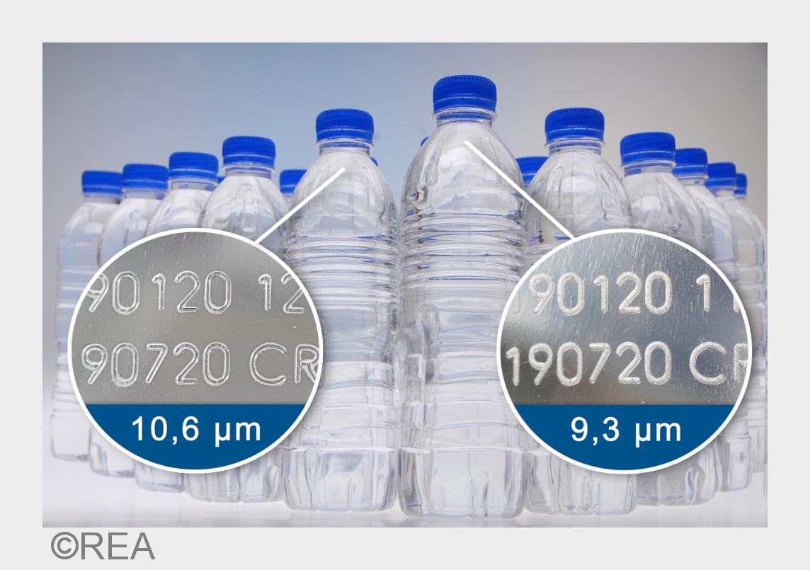 Rechts die Kennzeichnung mit dem Laser REA JET CL (Bildquelle: REA)