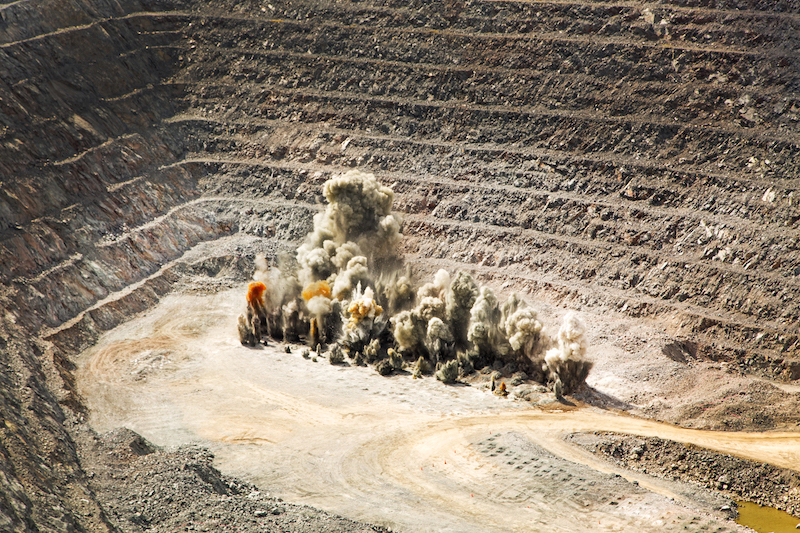 Abbausprengung bei Timmins Gold, San Francisco Mine
