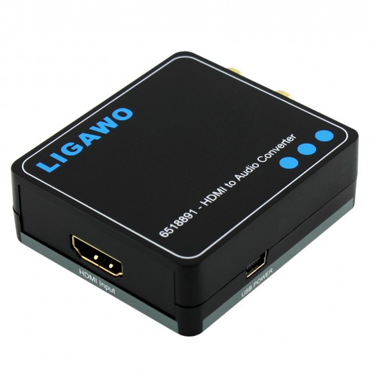 Ligawo ® 6518891 HDMI zu analog Audio Konverter + Cinch / 3,5mm Klinke Ligawo ® 6518891 HDMI zu analog Audio Konverter + Cinch / 3,5mm Klinke