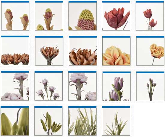 Kunstblumen: Gräser, Blumen, Stauden