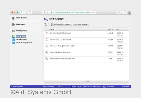 EinfacheÜbernahme von Google Drive Dokumenten direkt aus AWARO (Bildquelle: AirITSystems GmbH)