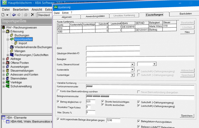 XBARW-Kontierung für das XBA Rechnungswesen (XBA Software AG)