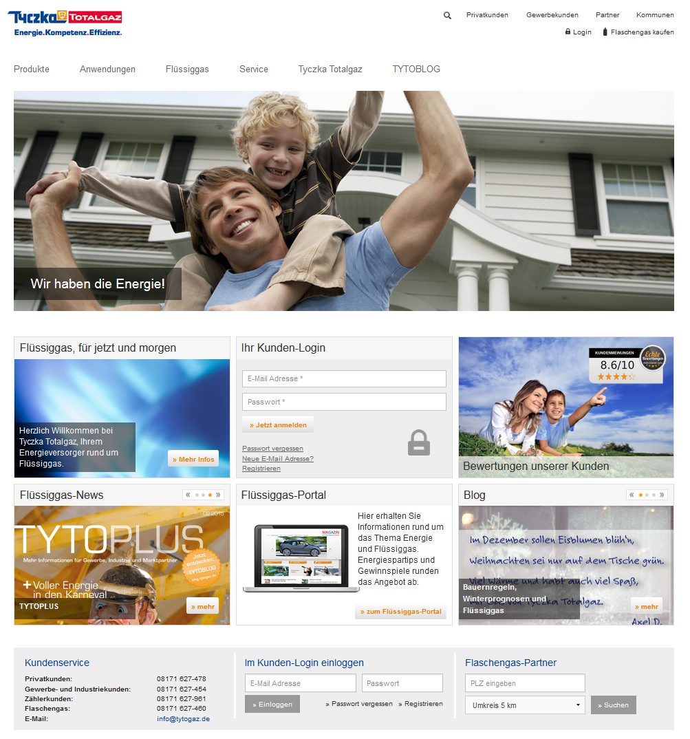 Neu und?mobile-friendly?präsentiert sich die führende Flüssiggas-Webseite www.tytogaz.de