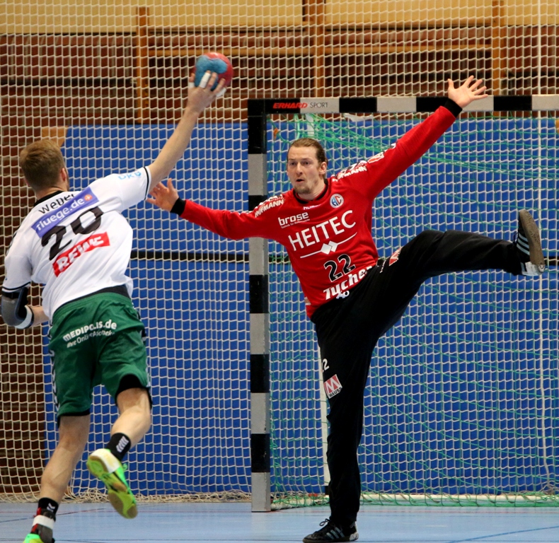 (Foto: hl-studios, Erlangen): Hoffentlich wieder eine starke Torwartleistung von Mario Huhnstock (Foto: hl-studios, Erlangen): Hoffentlich wieder eine starke Torwartleistung von Mario Huhnstock