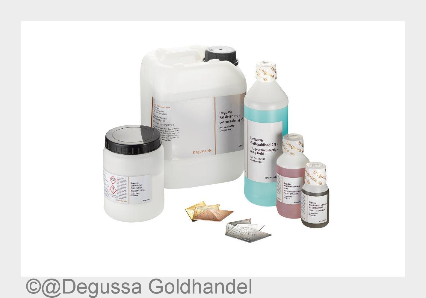 Degussa Galvanik-Produkte (Bildquelle: @Degussa Goldhandel) Degussa Galvanik-Produkte (Bildquelle: @Degussa Goldhandel)