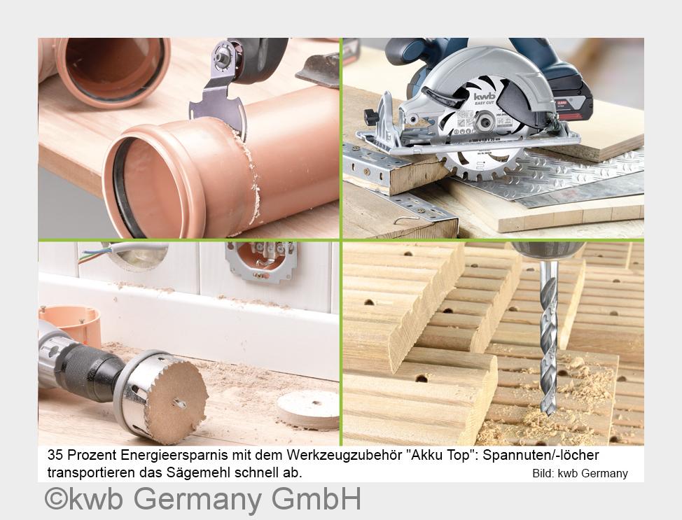 DIY: Mit"Akku-Top"-Maschinenzubehör energiesparend heimwerken. (Bildquelle: kwb Germany Gm DIY: Mit"Akku-Top"-Maschinenzubehör energiesparend heimwerken. (Bildquelle: kwb Germany Gm