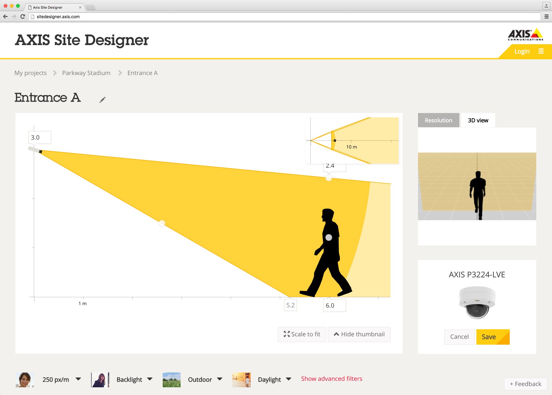 Der AXIS Site Designer empfiehlt Kameras und Aufzeichnungslösungen für kleine und mittelgroße System Der AXIS Site Designer empfiehlt Kameras und Aufzeichnungslösungen für kleine und mittelgroße System