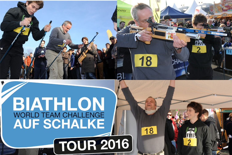 Biathlon-Tour durch 35 Städte mit Finale am 28.12.2016 auf Schalke. Die Teilnahme ist kostenlos. Biathlon-Tour durch 35 Städte mit Finale am 28.12.2016 auf Schalke. Die Teilnahme ist kostenlos.