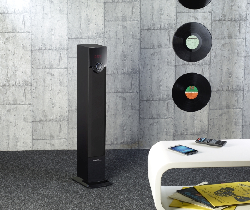 auvisio Bluetooth-Turm-Lautsprecher MSX-250.bt mit Radio, USB& SD www.pearl.de