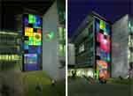 2000 AUGENFEUER/EYEFIRE, 65 qm große Hologramm-Fassade für den Erweiterungsbau der Deutschen Forschu