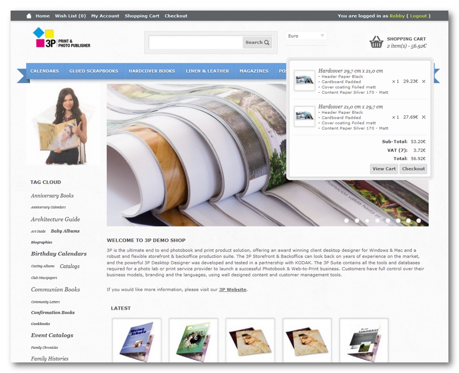 Pixpedia Fotobuch-Shop mit Online-Designer