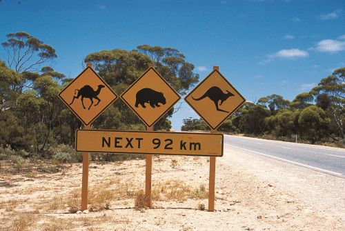 Eyre Highway road signs (c)Tourism Western Australia Eyre Highway road signs (c)Tourism Western Australia
